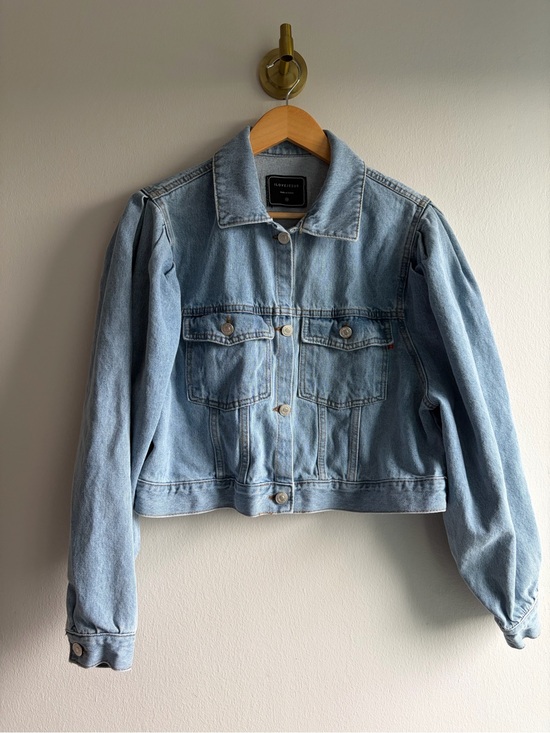 I Love Jesus Jackets & Blazers - I love Jesus Light Blue Cropped Denim Jacket - Women's